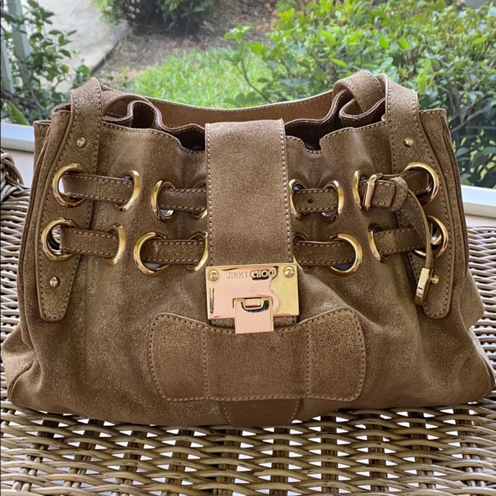BRAND NEW JIMMY CHOO Metallic gold Ramona handbag